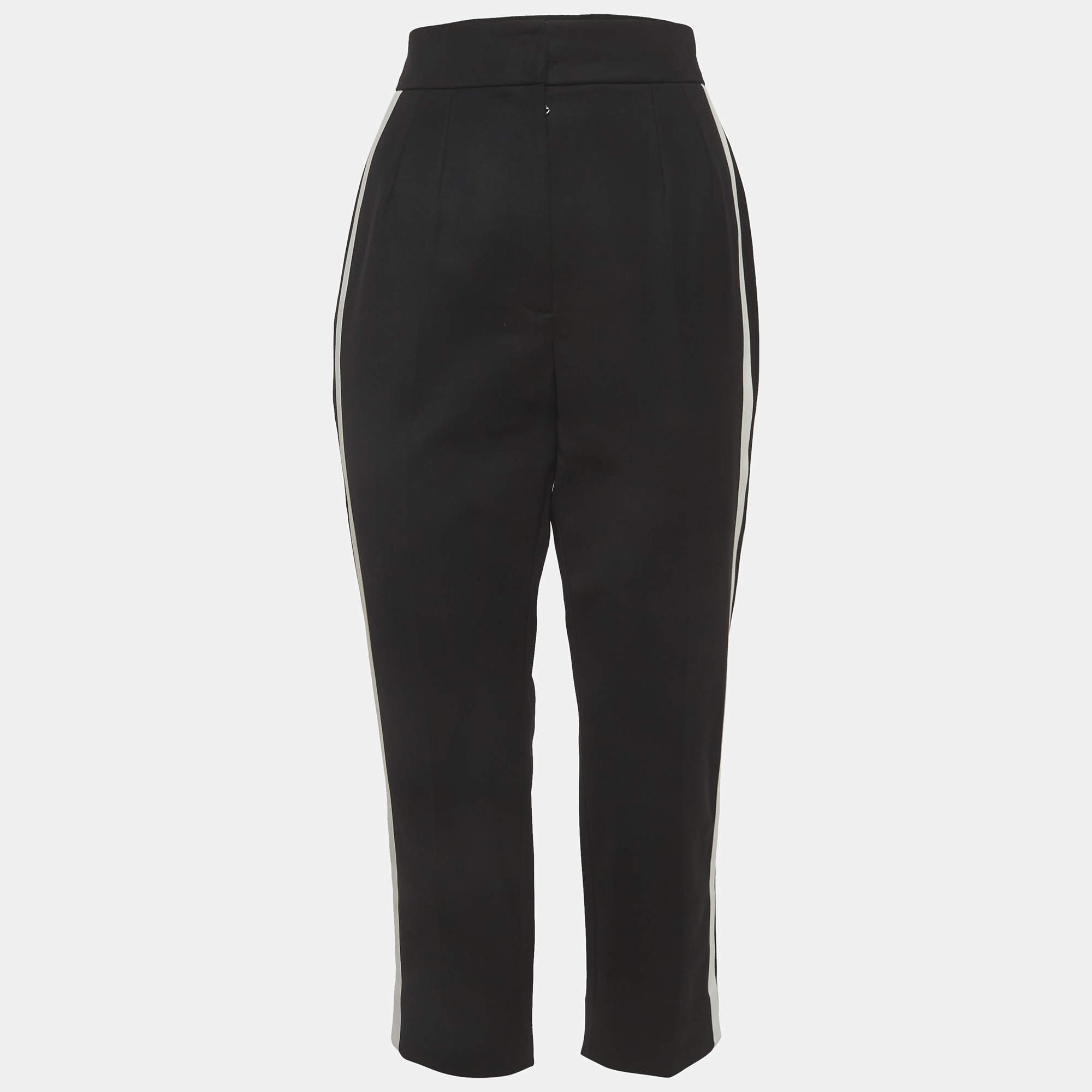مملوكة مسبقًا Dolce & Gabbana Black Twill Side Striped Trouser S