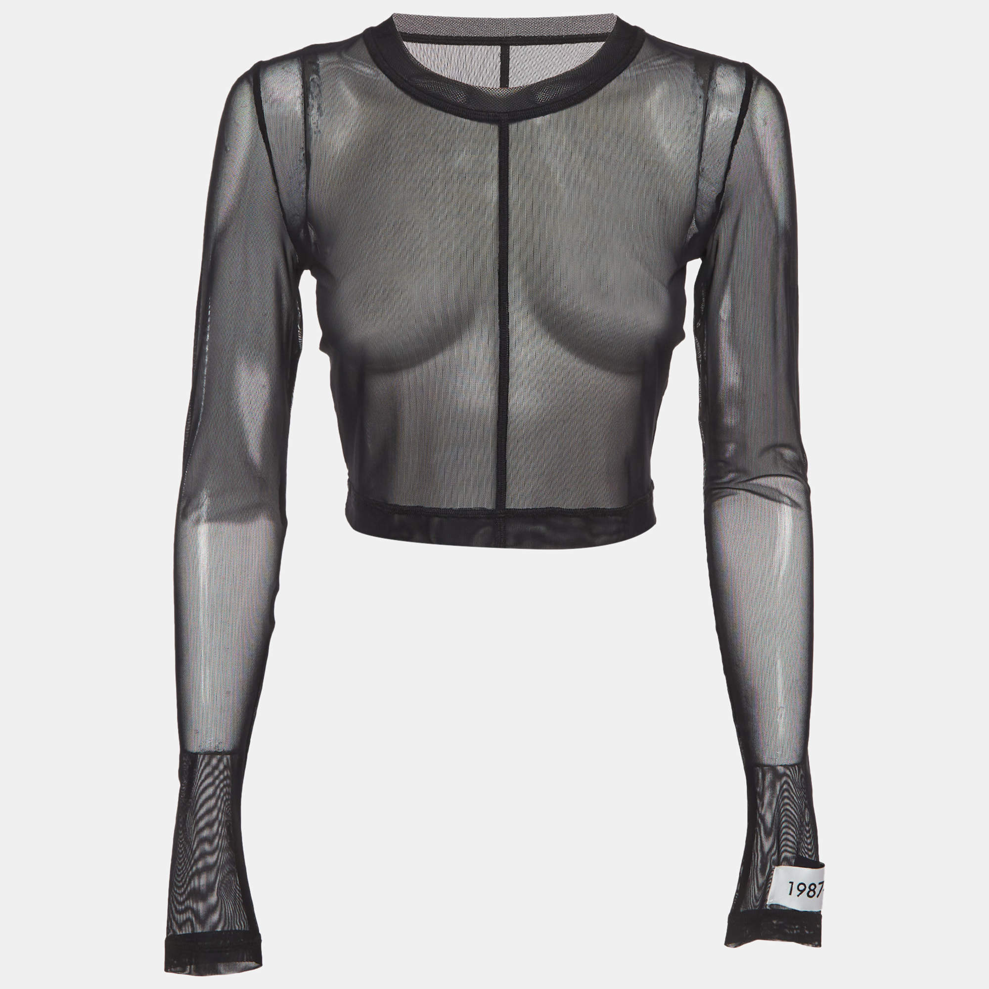Pre Owned Dolce & Gabbana x Kim Black Mesh Sheer Top S