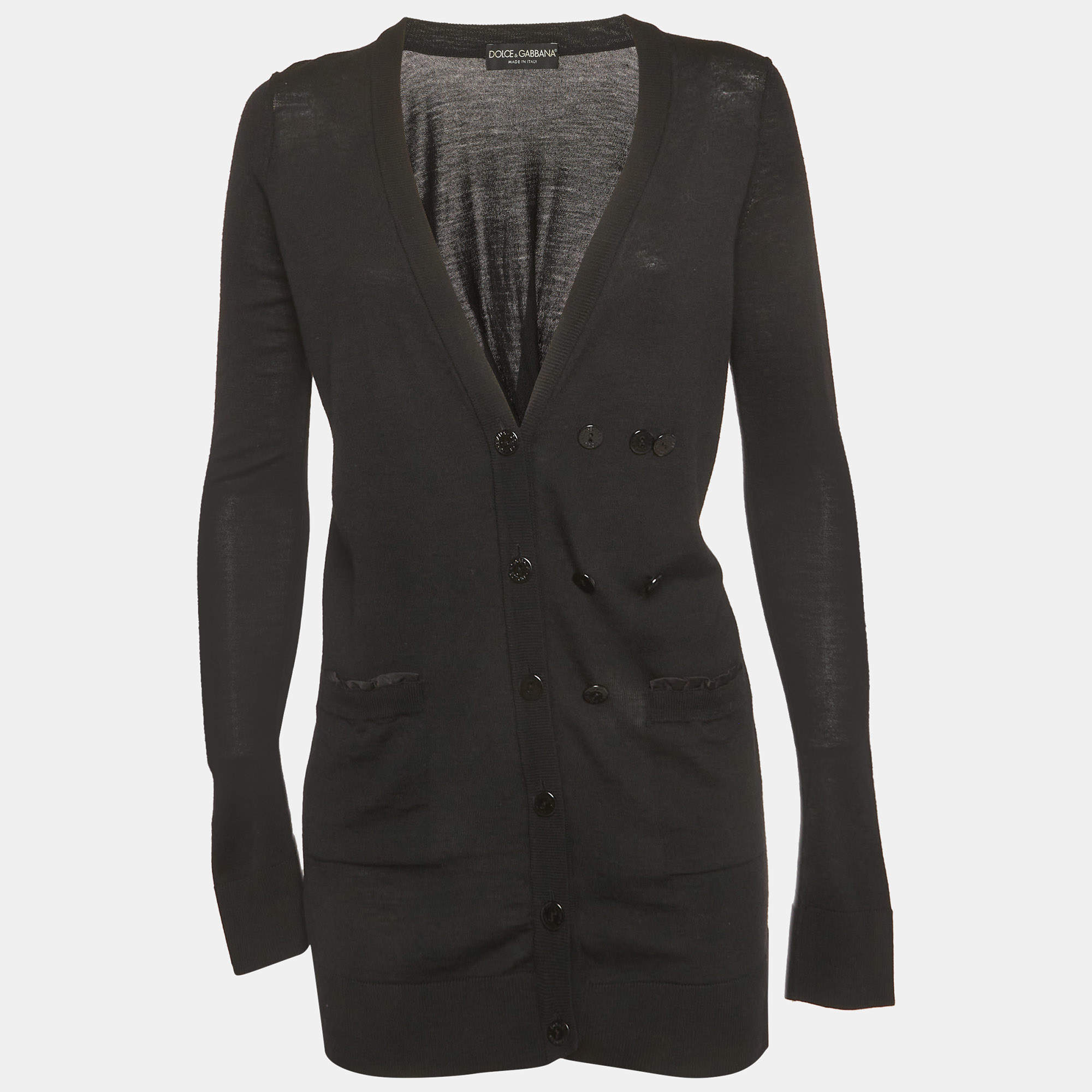 Pre Owned كاردیغان دولتشي أند غابانا تريكو أسود مقاس صغير (سمول)