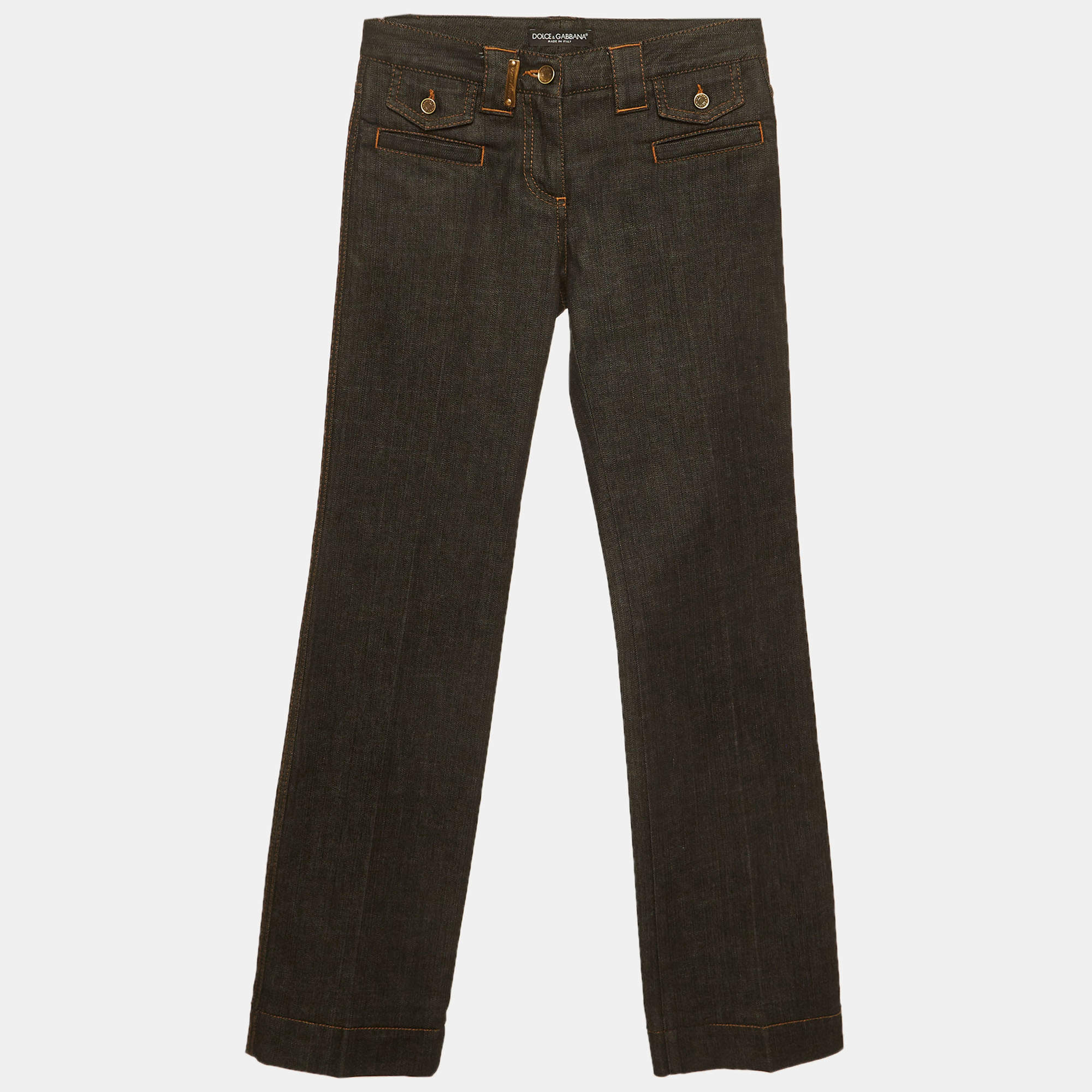 Pre Owned Dolce & Gabbana Black Denim Slim Fit Jeans XS/Waist 26"