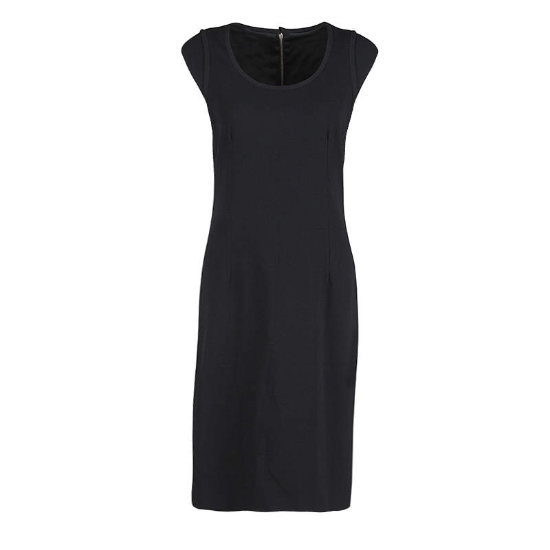 Dolce & Gabbana Black Wool Cap Sleeve Dress M