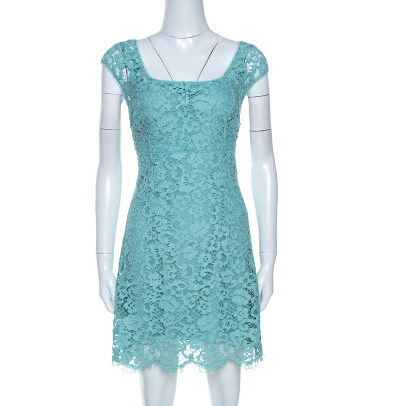 Dolce & Gabbana Mint Green Lace Scalloped Hem Dress M Dolce & Gabbana | TLC