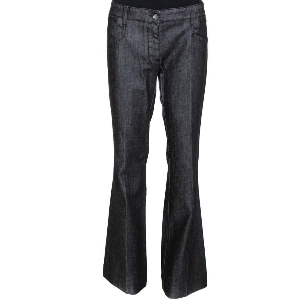 مملوكة مسبقًا بنطلون جينز دولتشي أند غابانا دينم أرجل واسعة مقاس كبير (لارج)