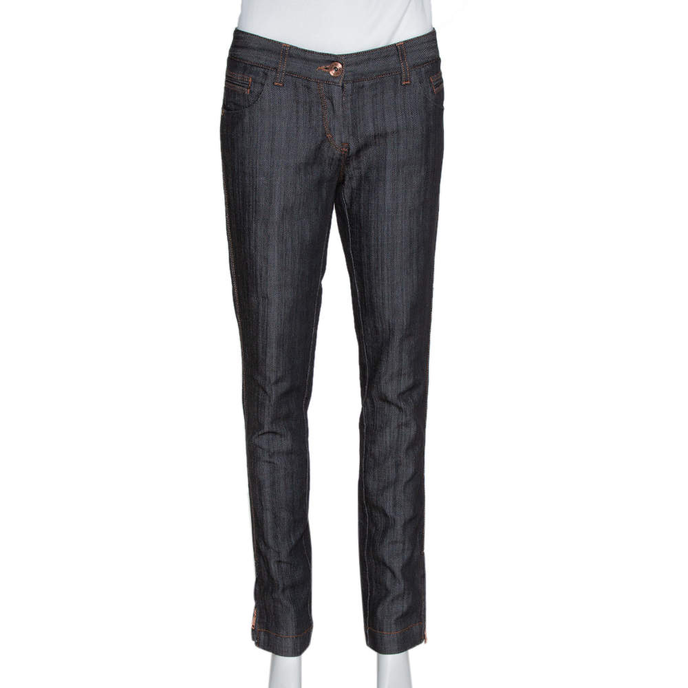 Pre Owned Dolce & Gabbana Black Denim Zipper Hem Regular Fit Jeans M