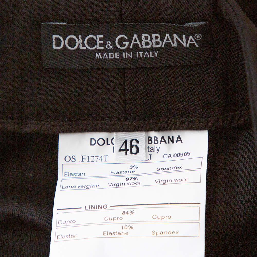 Dolce & Gabbana Black Stretch Wool Tailored Pants L Dolce & Gabbana | TLC