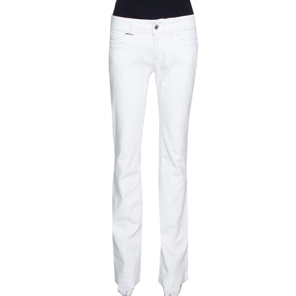 Pre Owned Dolce & Gabbana White Denim Cool Fit Flared Jeans M