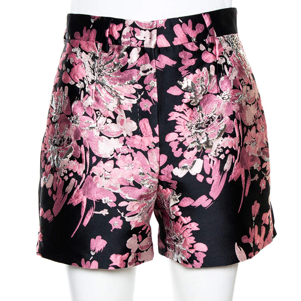 Pre Owned شورت دولتشي أند غابانا جاكار لوركس زهور وردي صغير