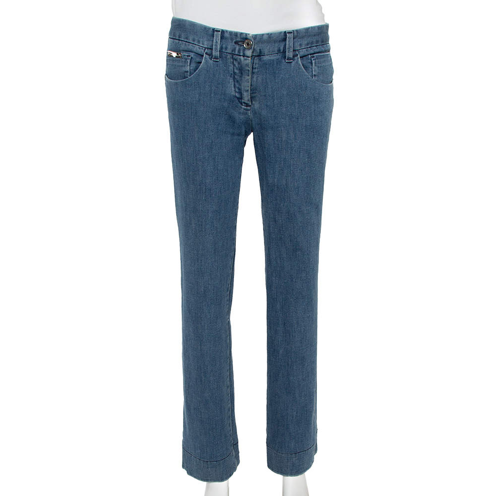 Pre Owned Dolce & Gabbana Blue Denim Straight Leg Jeans M
