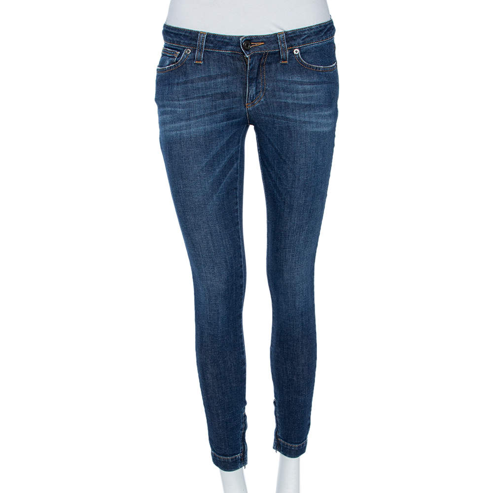 Pre Owned Dolce & Gabbana Faded Blue Denim Pantalone 5 Tasche Skinny Jeans S 