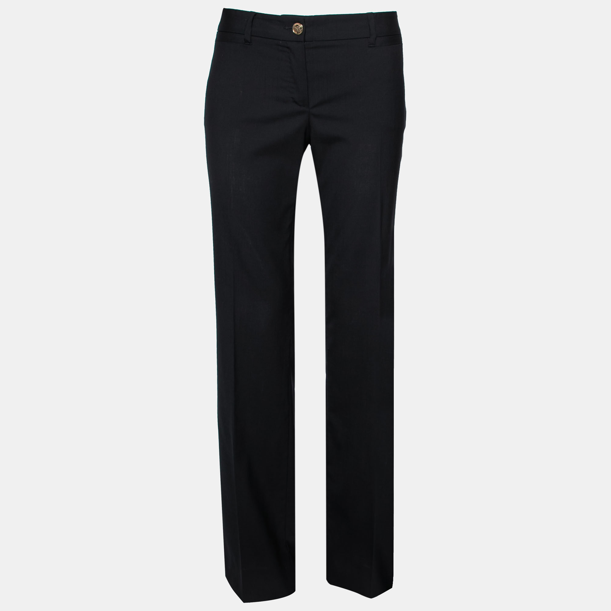Pre Owned Dolce & Gabbana Black Wool Tapered Pants M