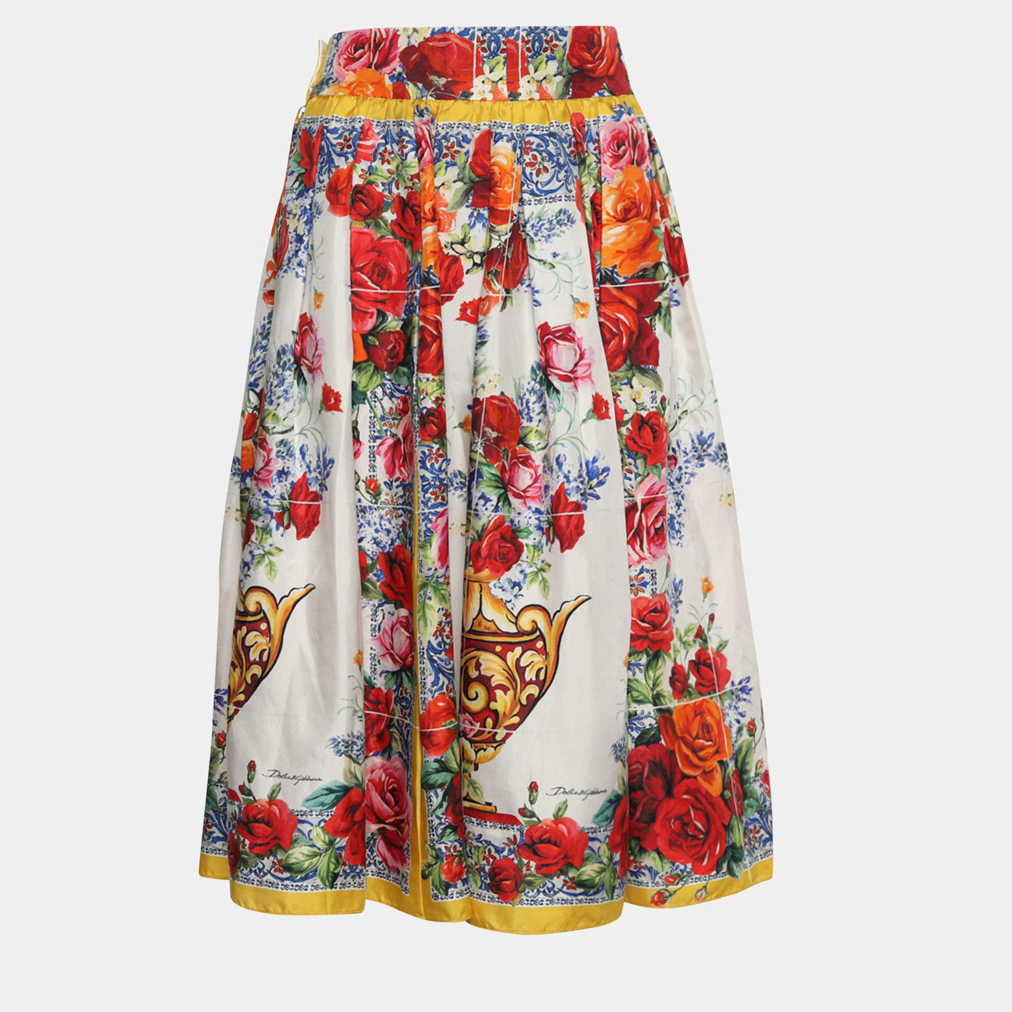 【関税＆送料込み】Dolce & Gabbana Floral Print Midi Skirt Dolce & Gabbana floral-print Midi Skirt | White | FARFETCH