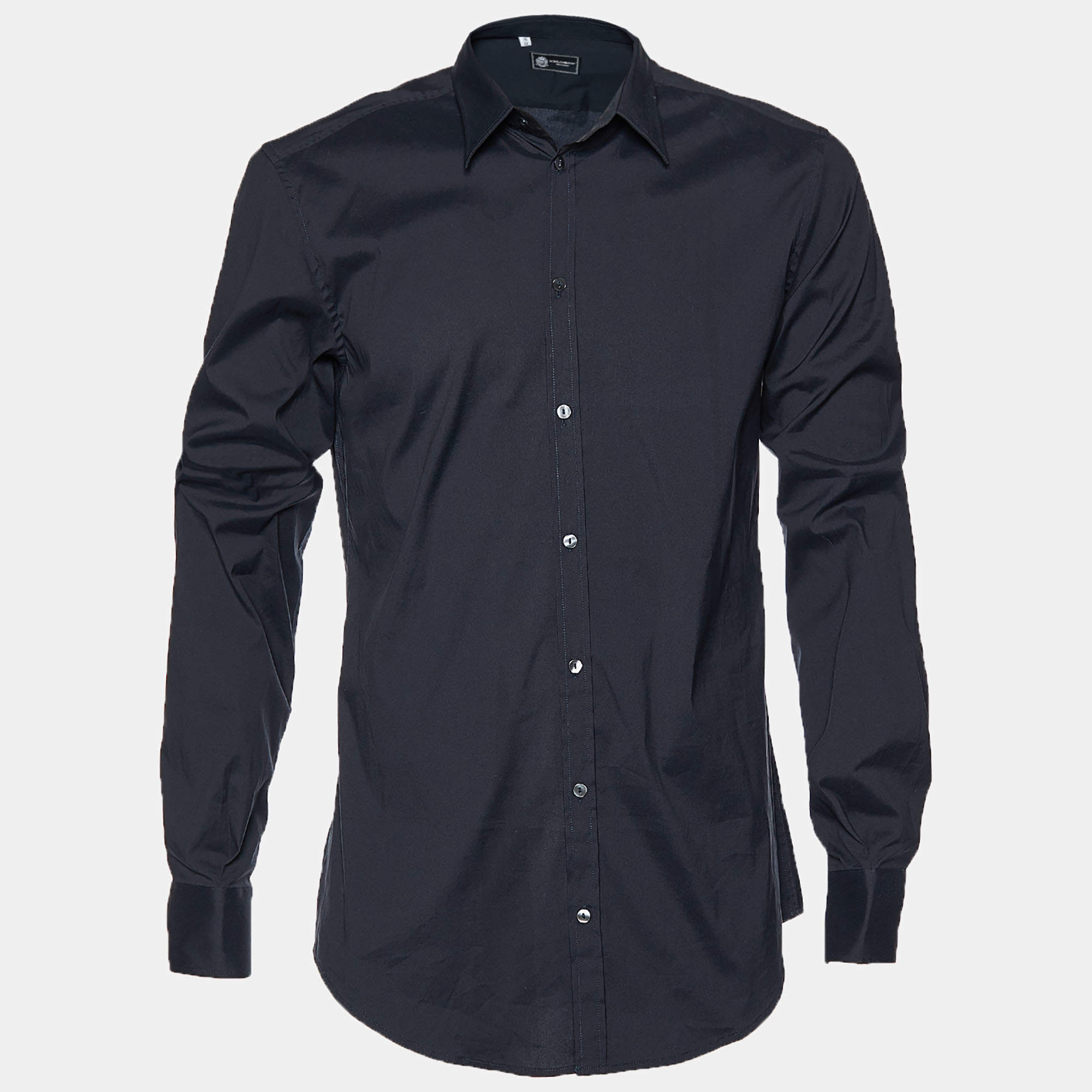 Pre Owned قميص دولتشي أند غابانا قطن أسود ـكمام طويلة مقاس صغير (سمول)