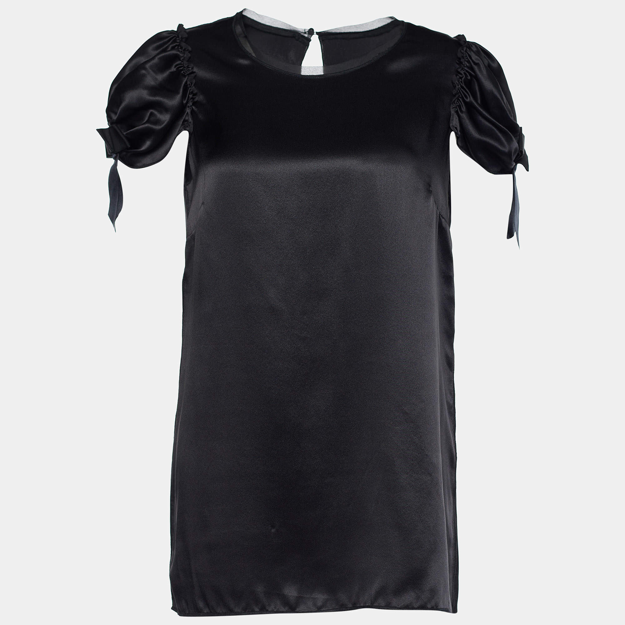 Pre Owned Dolce & Gabbana Black Silk Top M
