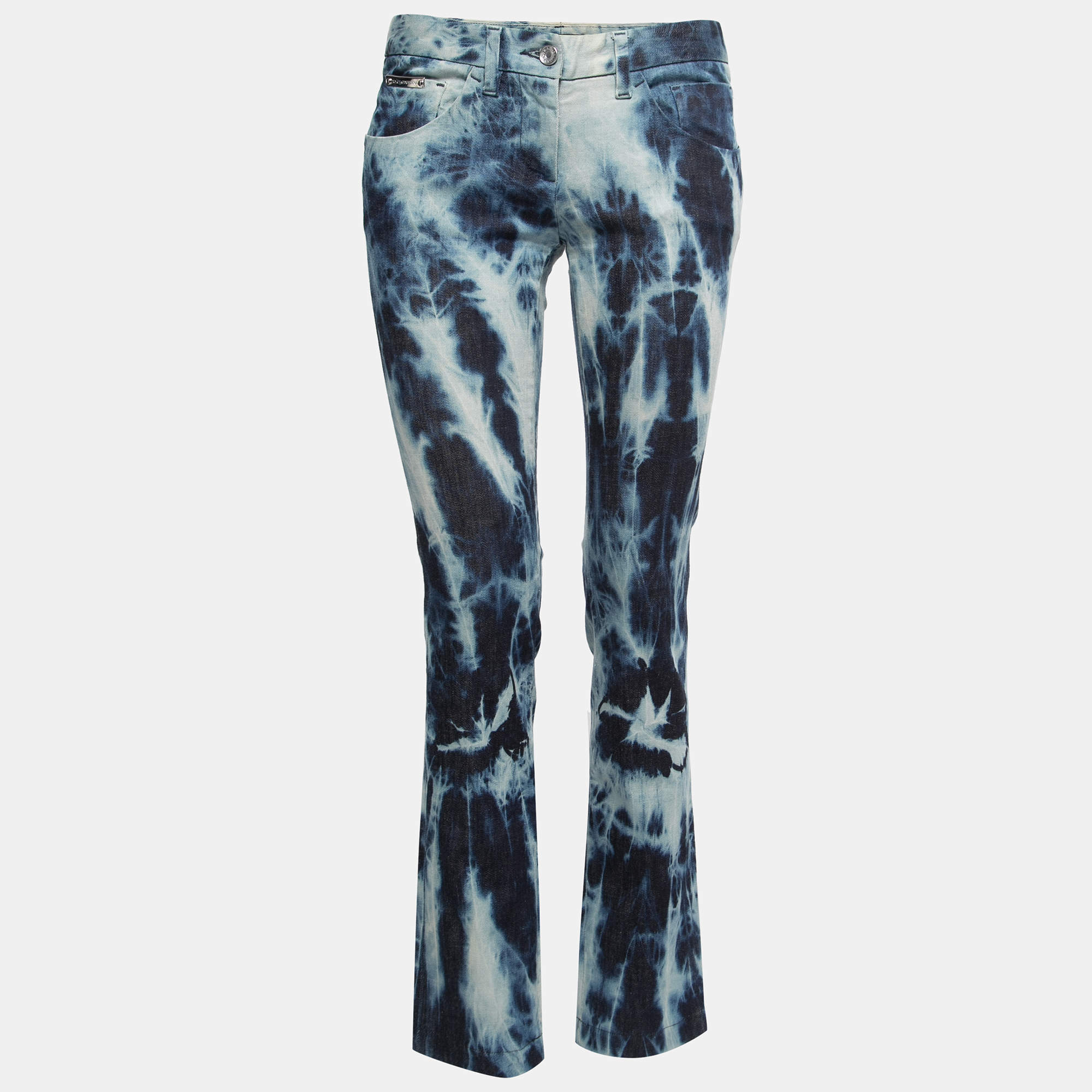 Pre Owned Dolce & Gabbana Blue Tye-Dye Denim Jeans S Waist 30"