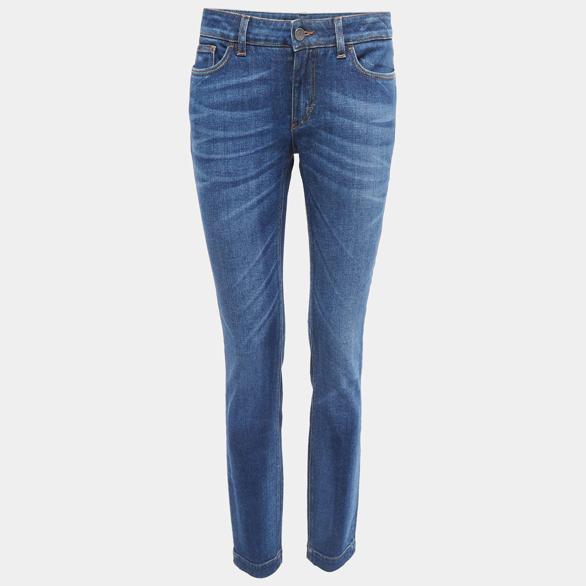 Pre Owned Dolce & Gabbana Blue Denim Pretty Skinny Jeans M Waist 30"