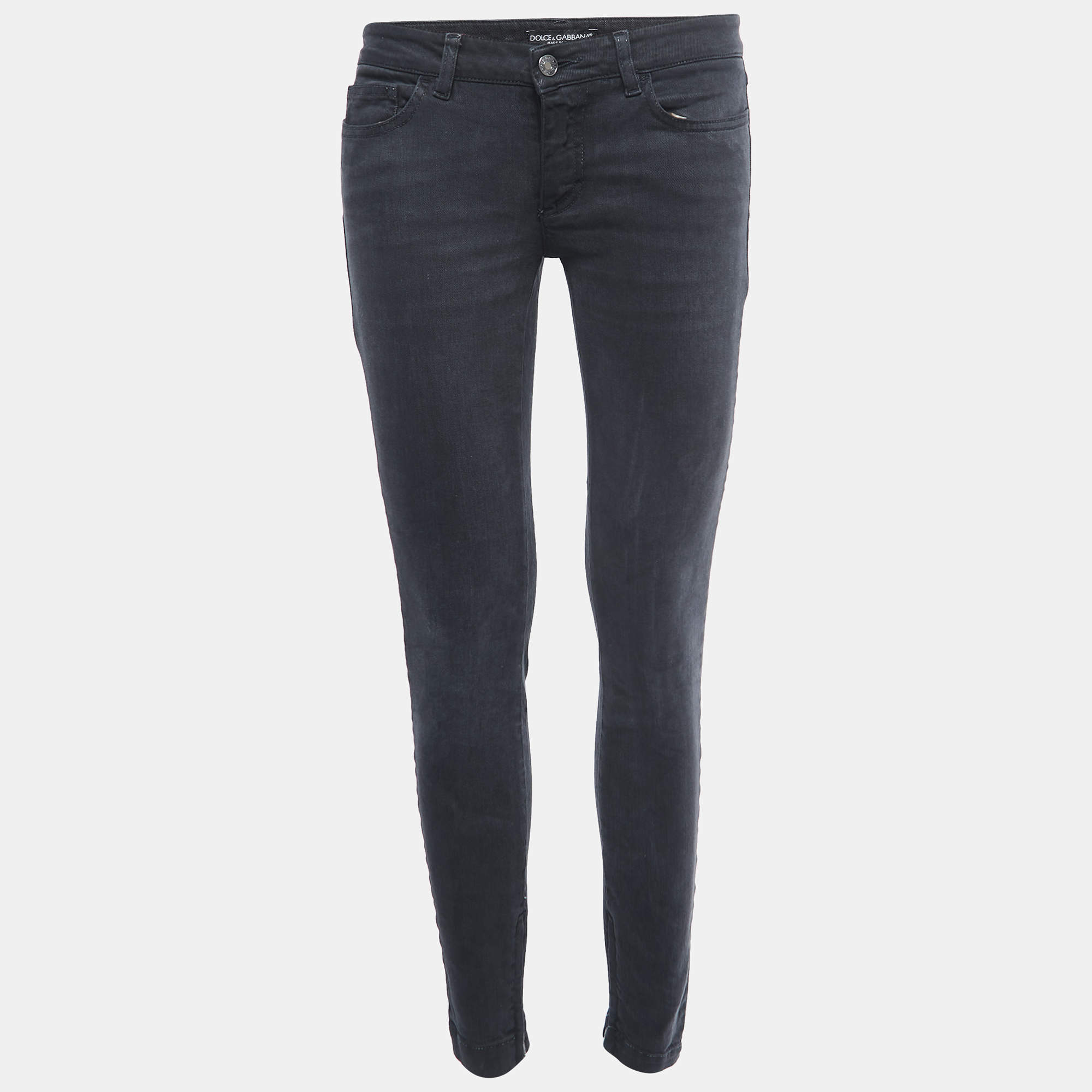 Pre Owned Dolce & Gabbana Grey Denim Skinny Jeans S Waist 29
