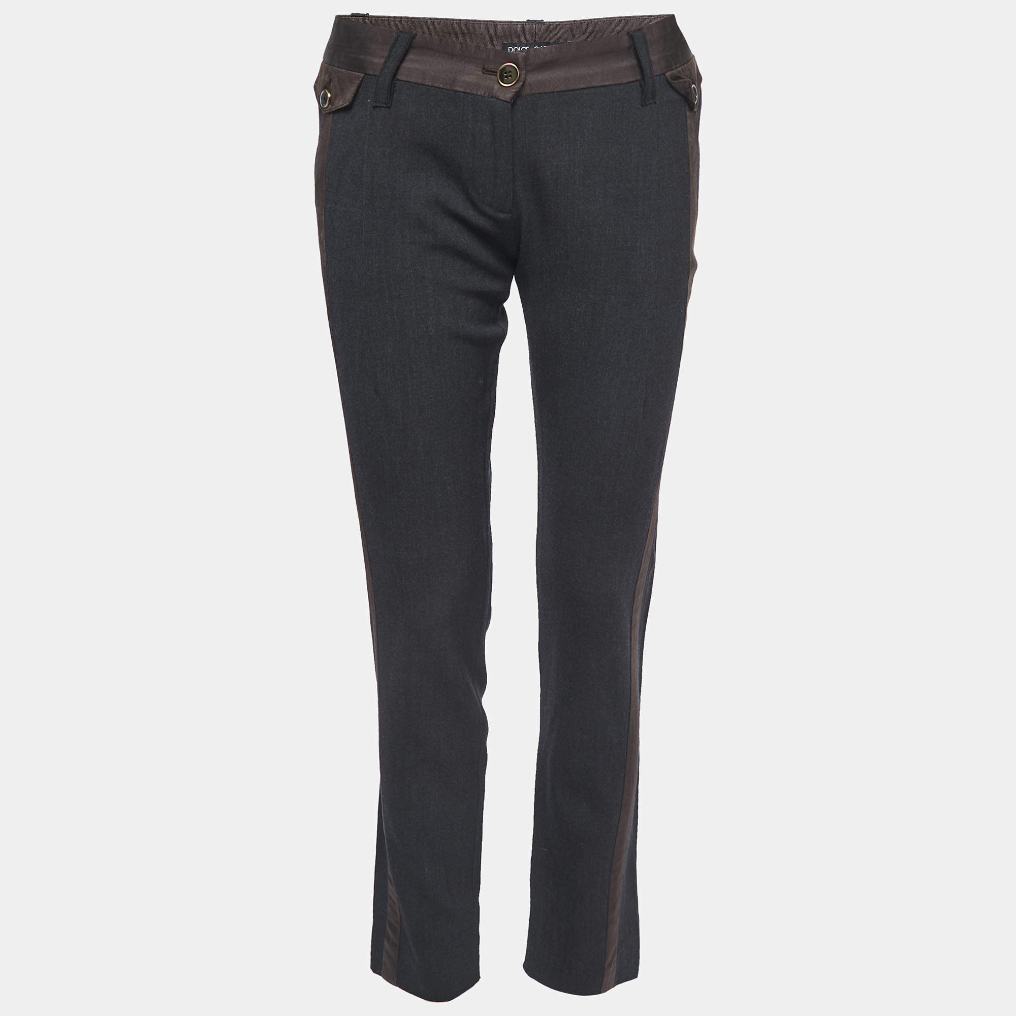 Dolce & Gabbana Black Wool Blend Trousers S