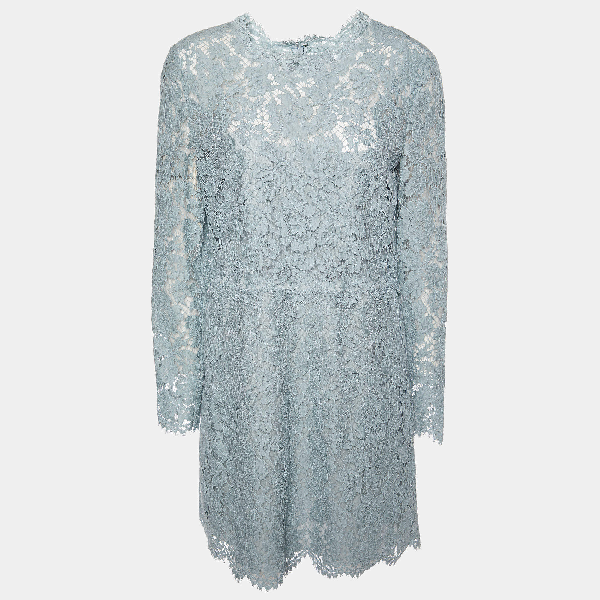 Pre Owned Dolce & Gabbana Light Blue ace Mini Dress L