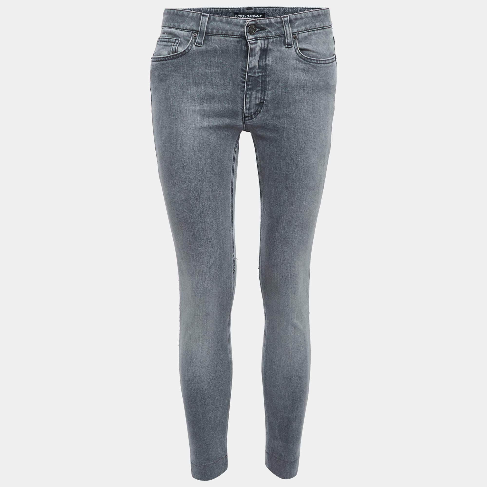 Pre Owned Dolce & Gabbana Grey Denim Slimmy Jeans M Waist 28"