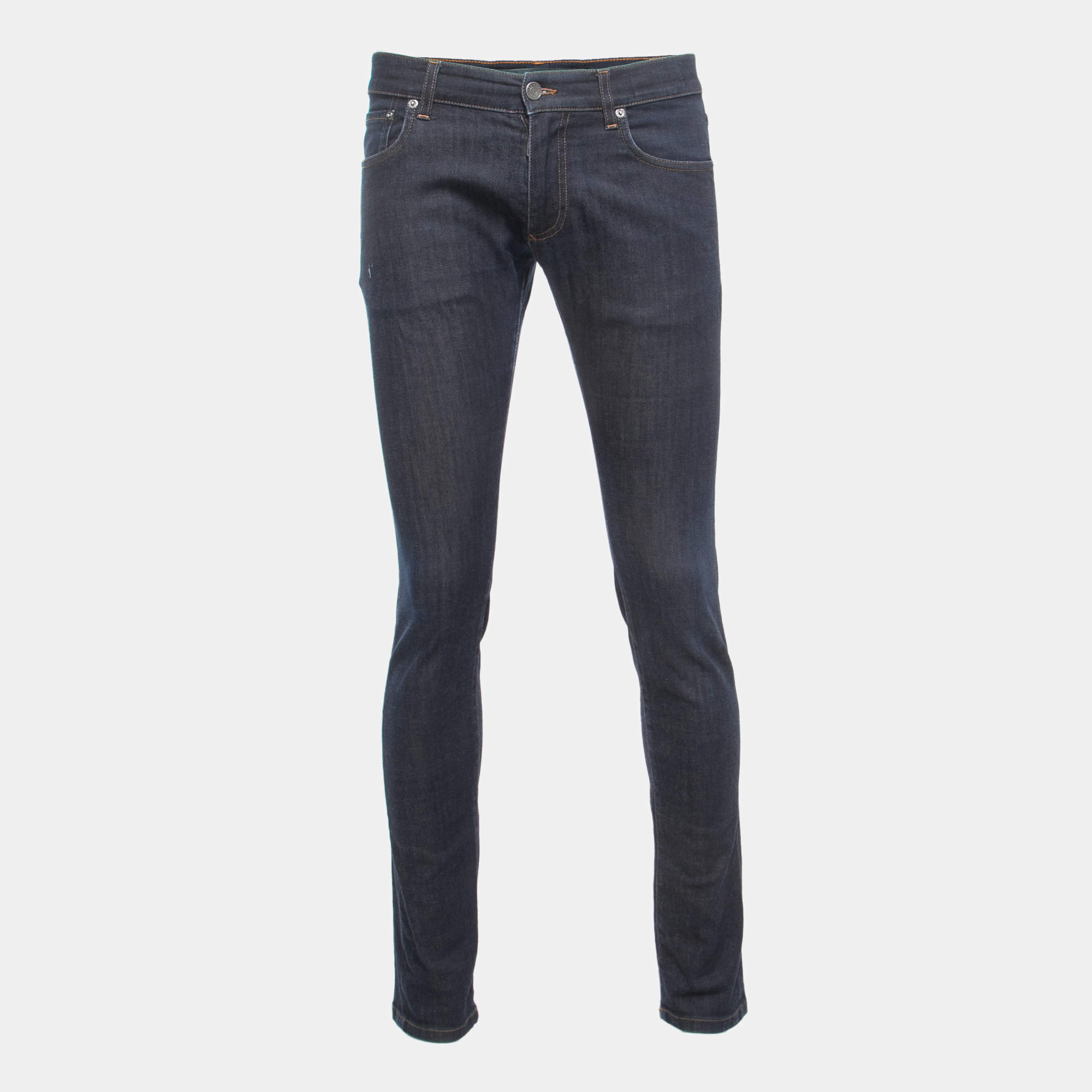Pre Owned Dolce & Gabbana Dark Blue Denim Stretch Jeans M Waist 32"