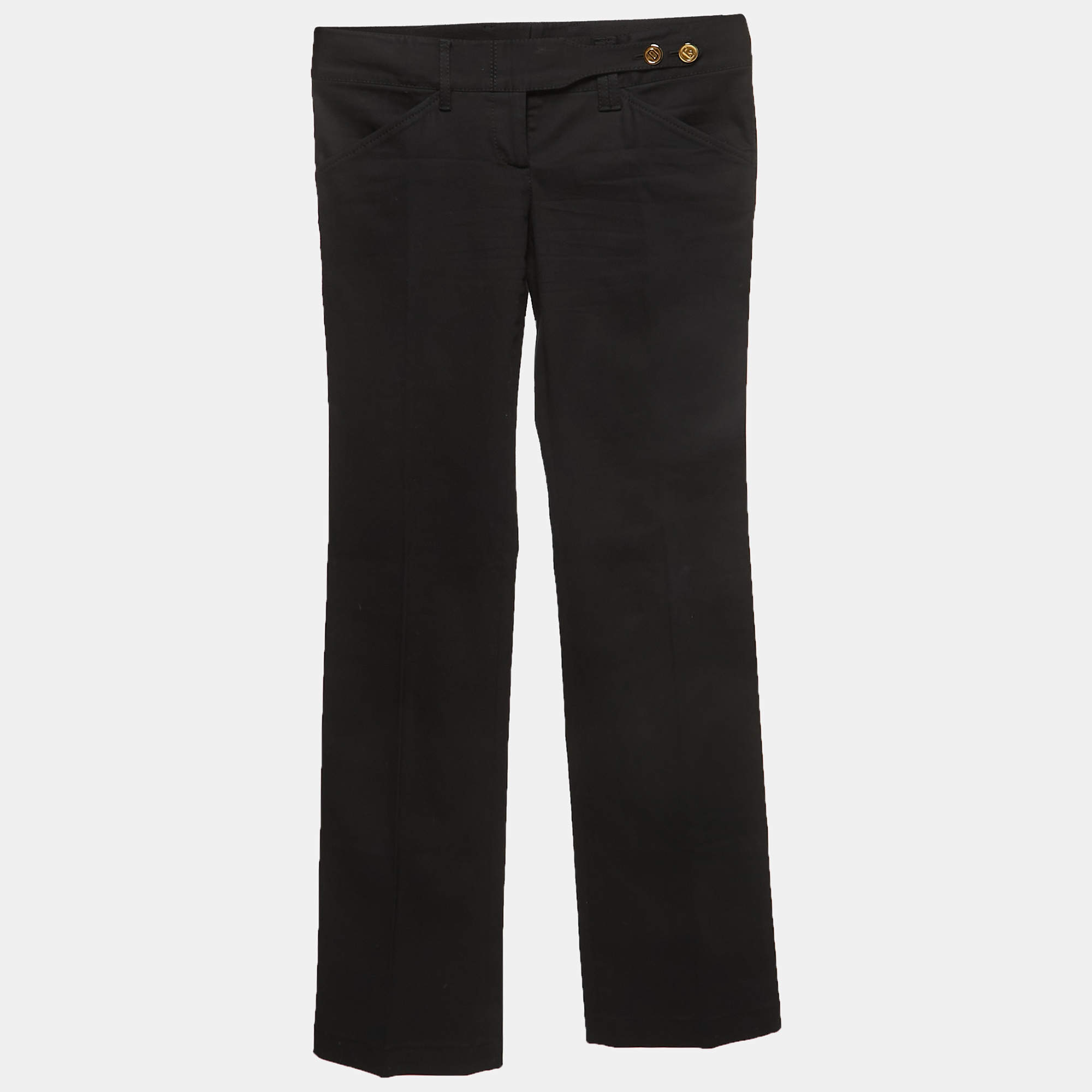 Pre Owned Dolce & Gabbana Black Cotton Trousers S