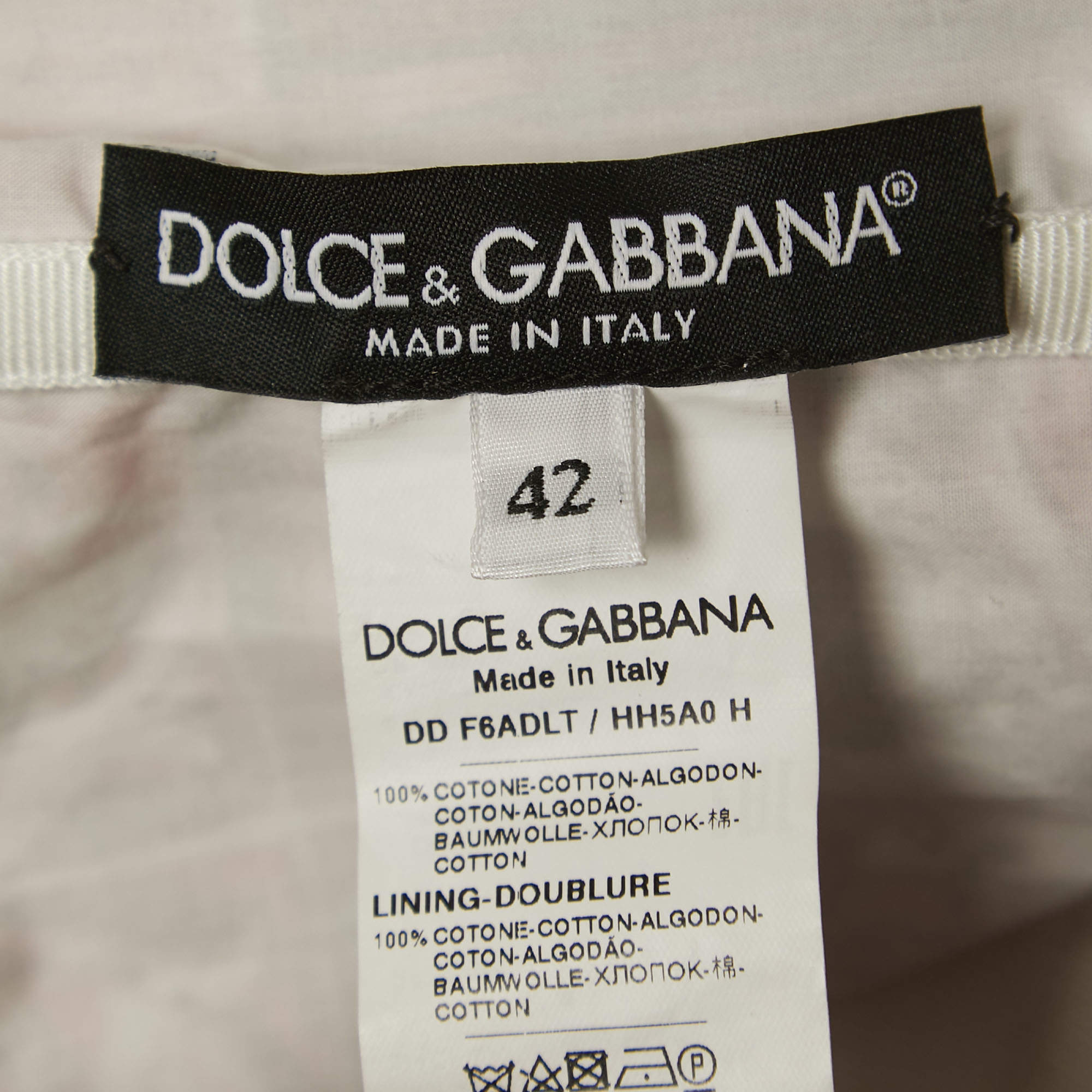 Dolce & Gabbana Pink Majolica Print Cotton Pleated Short Dress M Dolce &  Gabbana