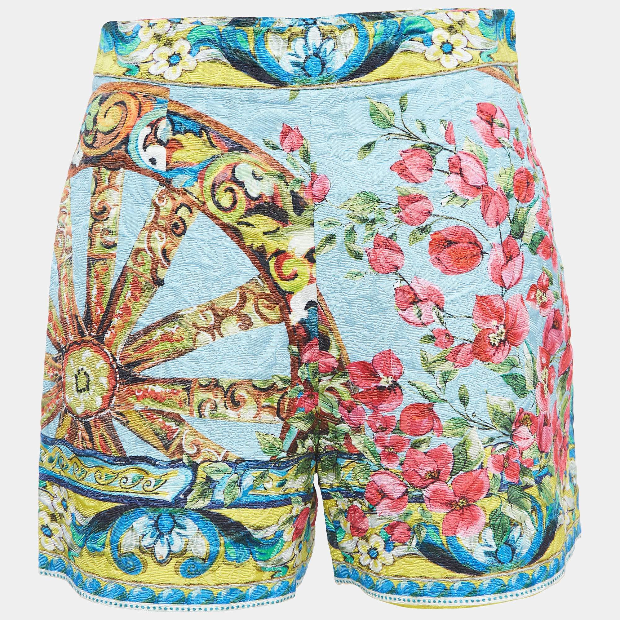 Dolce & Gabbana Multicolor Printed Jacquard Shorts S