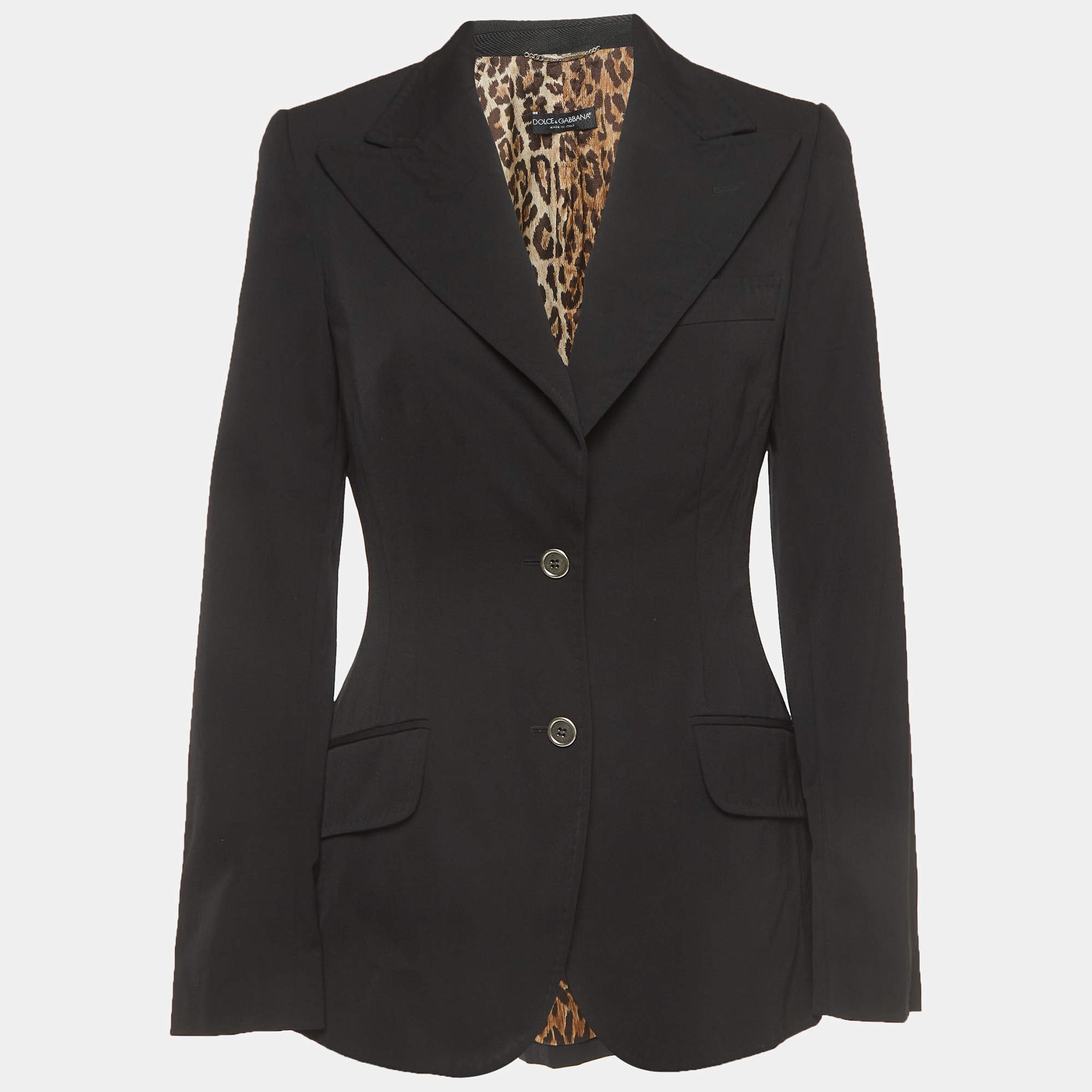 Pre Owned Dolce & Gabbana Black Wool Single Breasted Blazer M