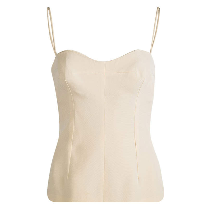 Pre Owned Dolce & Gabbana Beige Sleeveless Top M