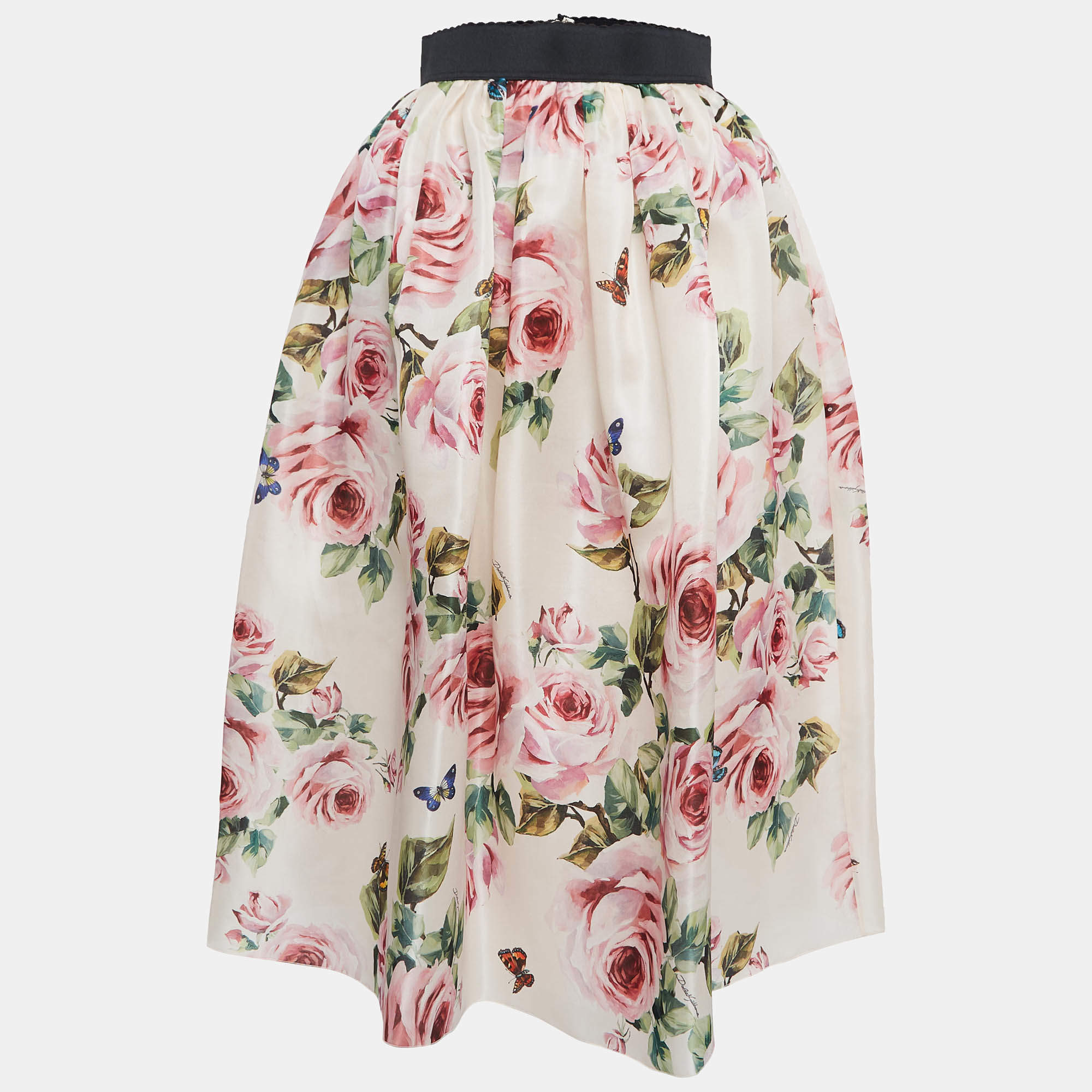 スカート DOLCE & GABBANA PINK SILK BLEND SKIRT DOLCE&GABBANA Maiolica printed silk-blend crepe de chine