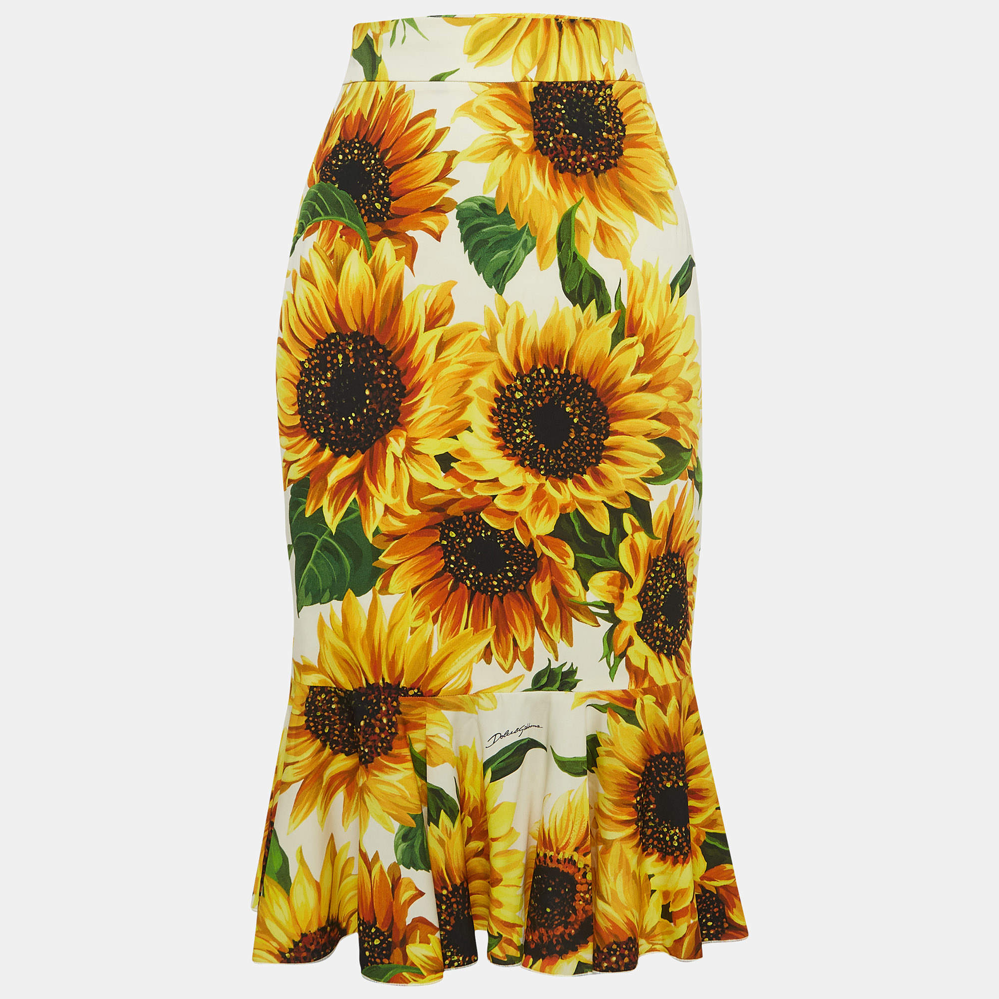 ワンピース DOLCE  GABBANA Women Mid Skirts F6ALPTHI1BXHG3TN Yellow Majolica brocade midi skirt in yellow - Dolce Gabbana
