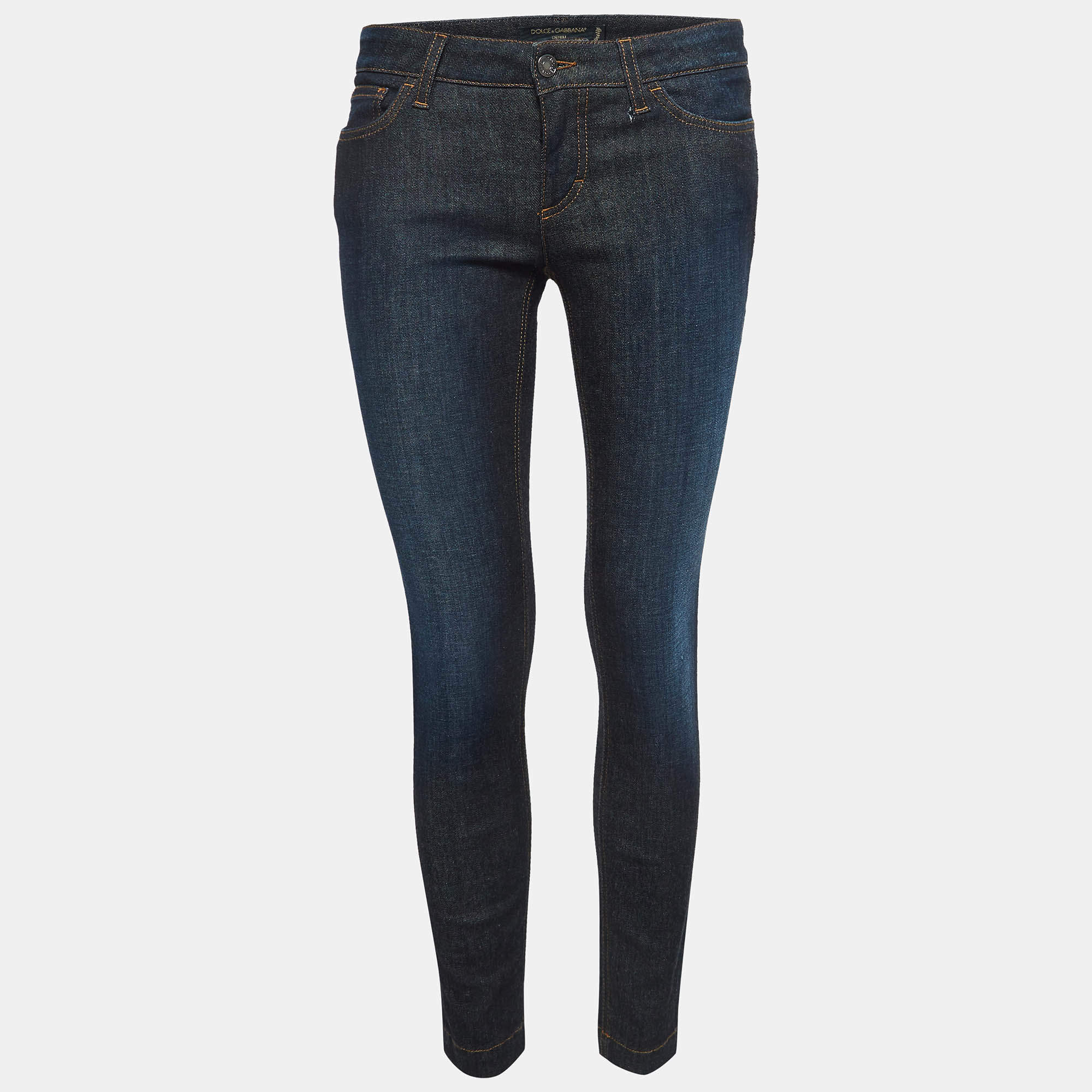 Dolce & Gabbana Pretty Navy Washed Denim Skinny Jeans S