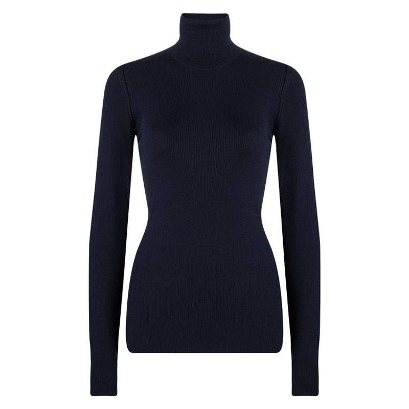 Dolce & Gabbana Navy Blue Ribbed Knit Turtleneck Sweater M Dolce ...