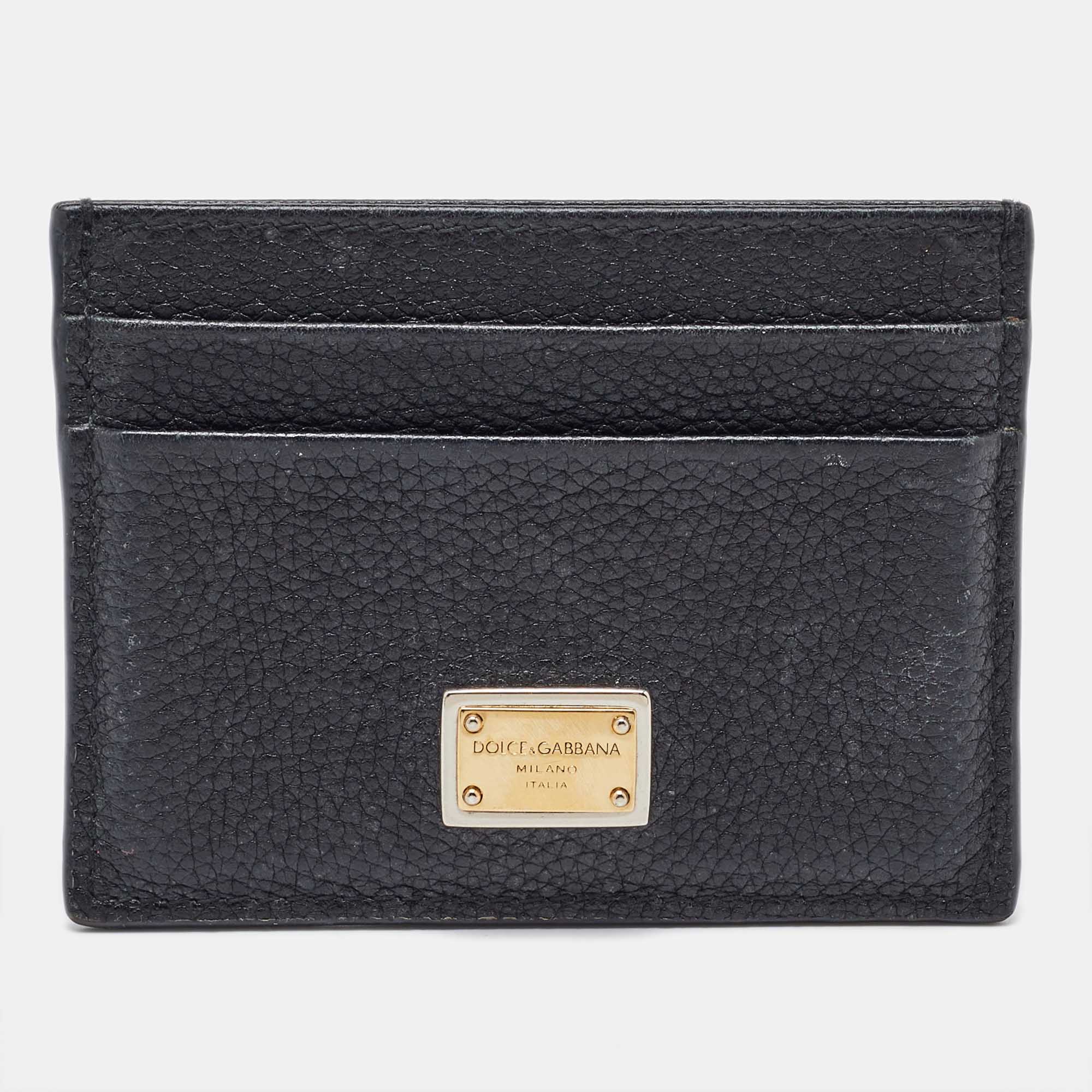 Dolce & Gabbana Black Leather Card Case