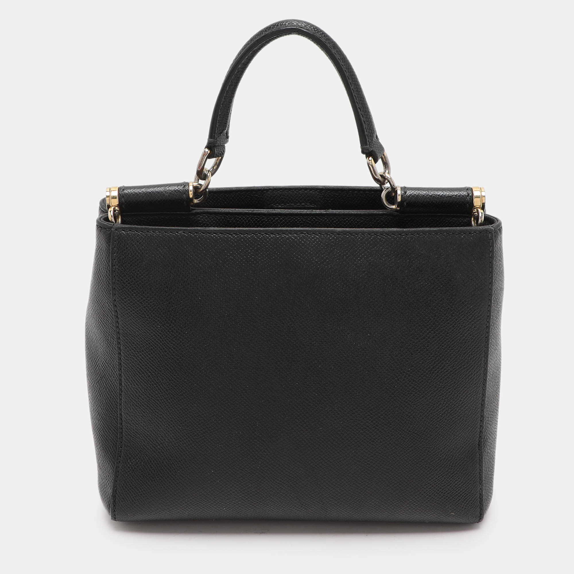 Dolce & Gabbana Black Leather Miss Sicily Tote