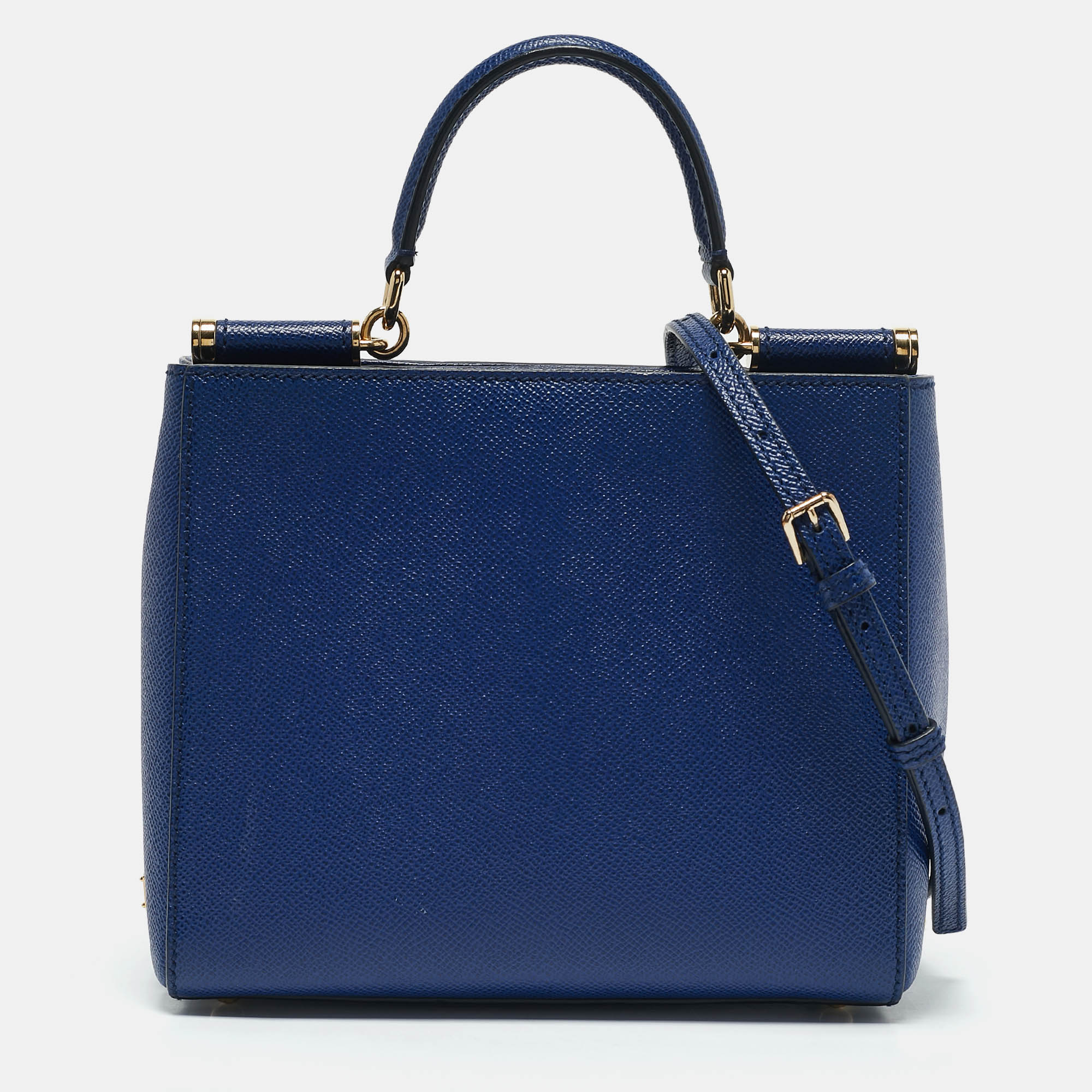 Dolce & Gabbana Blue Leather Small Miss Sicily Tote