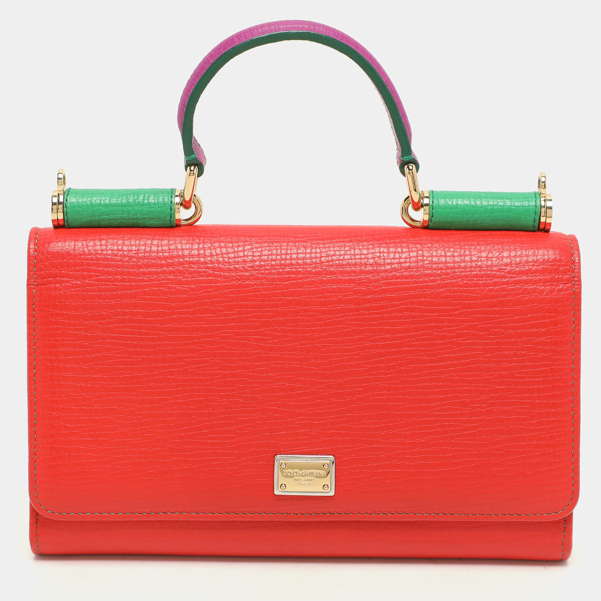 Pre Owned Dolce & Gabbana Multicolor Leather Miss Sicily Von Chain Clutch
