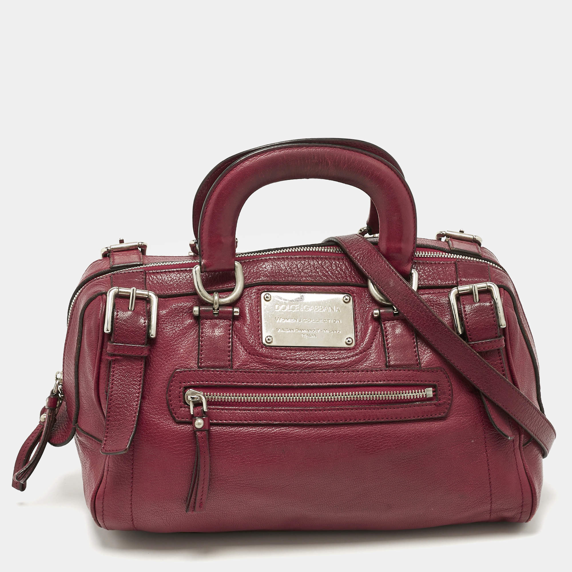 Dolce & Gabbana Red Leather Miss Easy Way Satchel