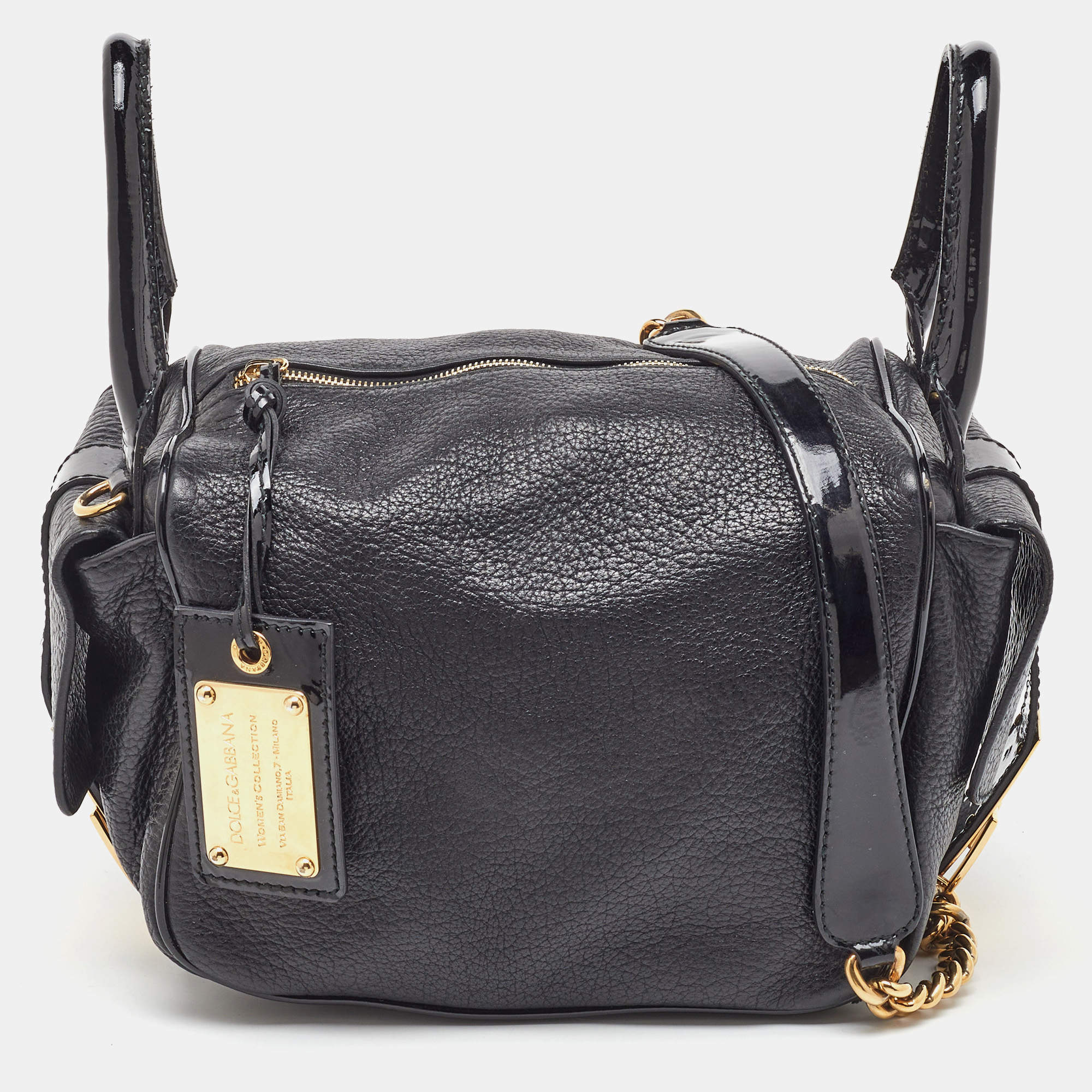 Pre Owned حقيبة دولتشي آند غابانا جلد أسود سير مشبك