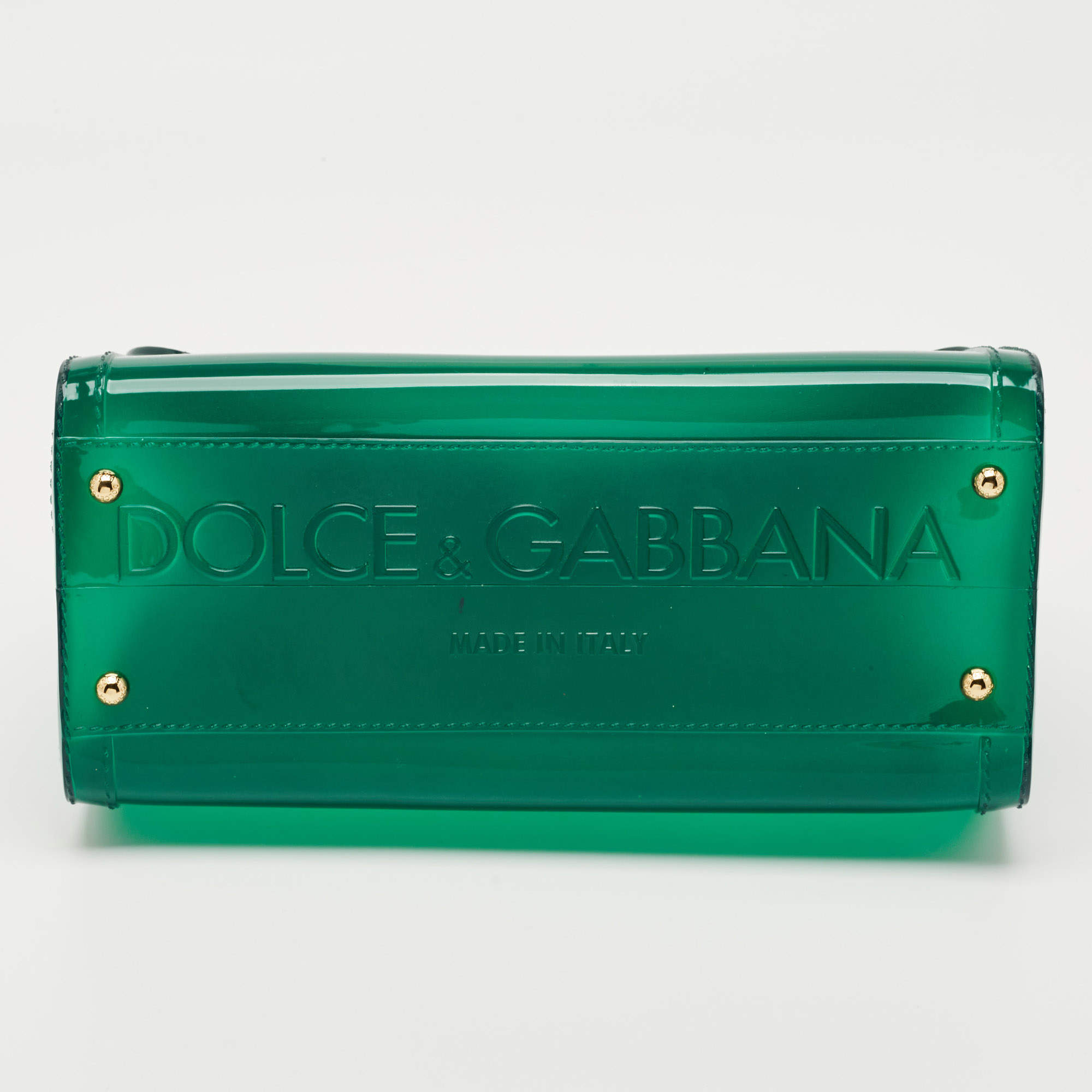 Pre Owned Dolce & Gabbana Green PVC Medium Miss Sicily Top Handle Bag