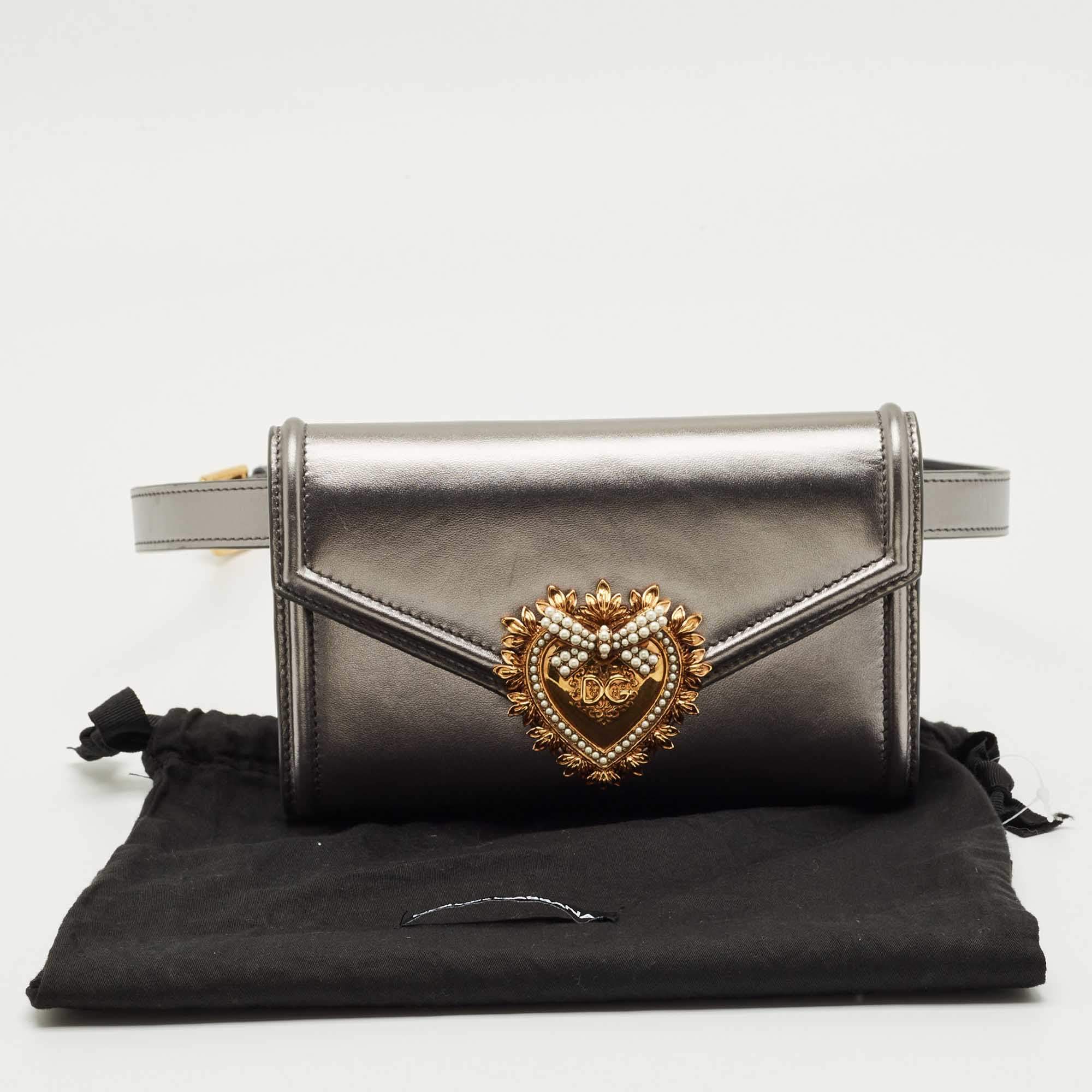 Dolce and Gabbana Blush Pink Leather Devotion Belt Bag Dolce