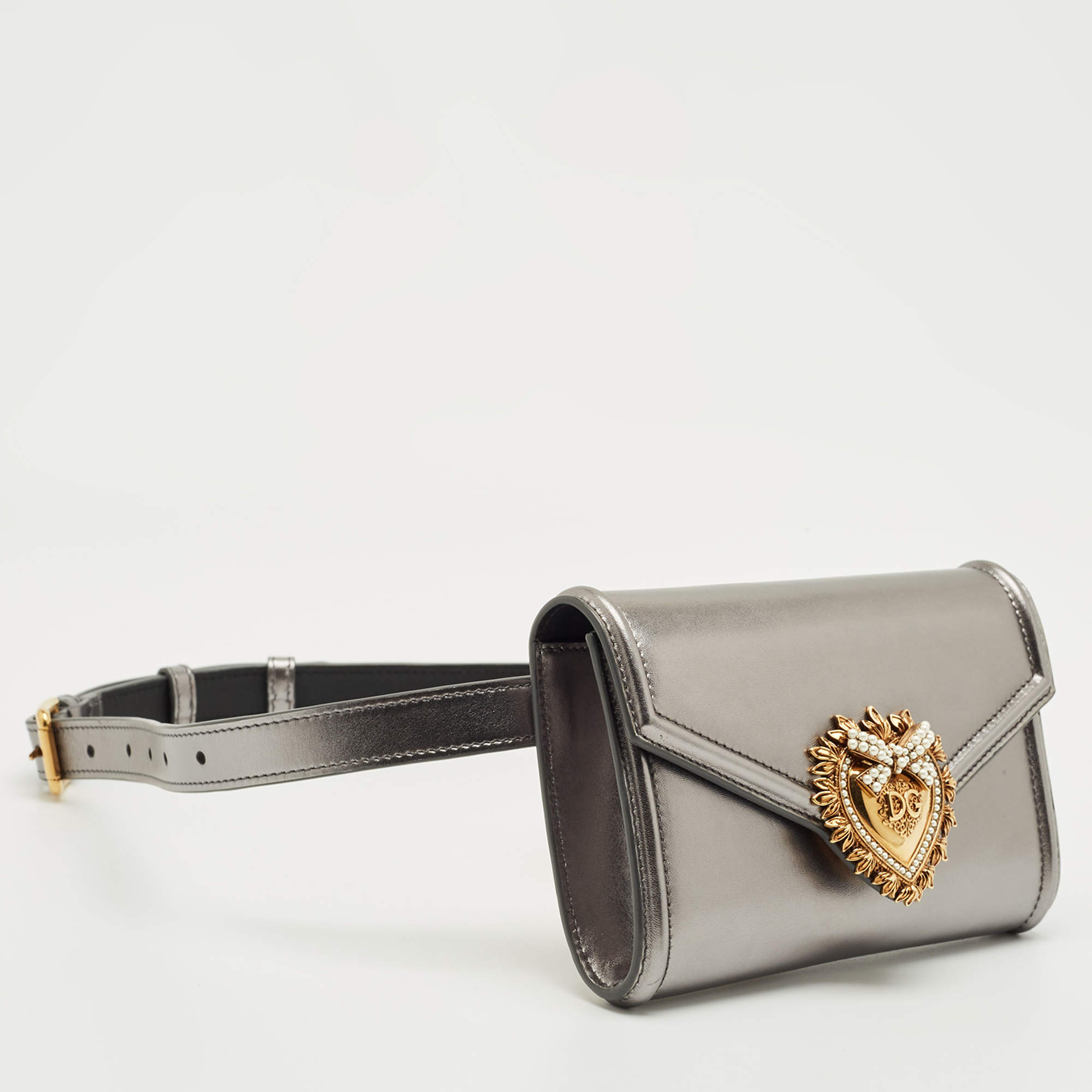 Dolce and Gabbana Blush Pink Leather Devotion Belt Bag Dolce