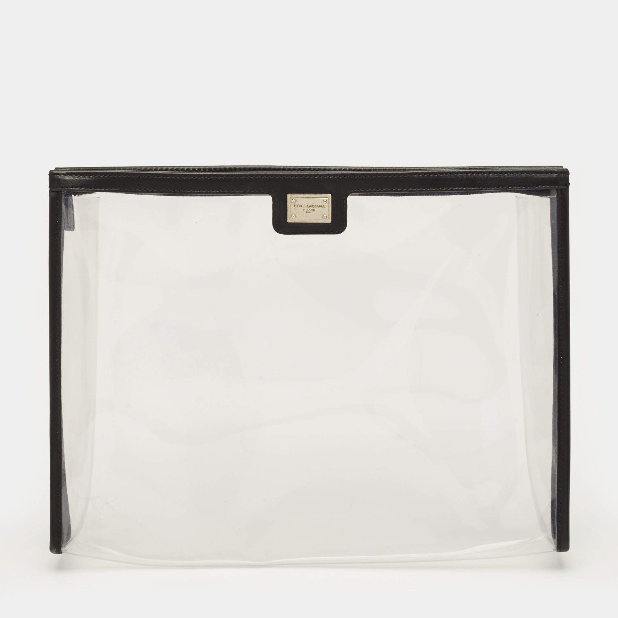 Pre Owned حقيبة سفر دولتشي أند غابانا بي في سي وجلد شفافة/سوداء
