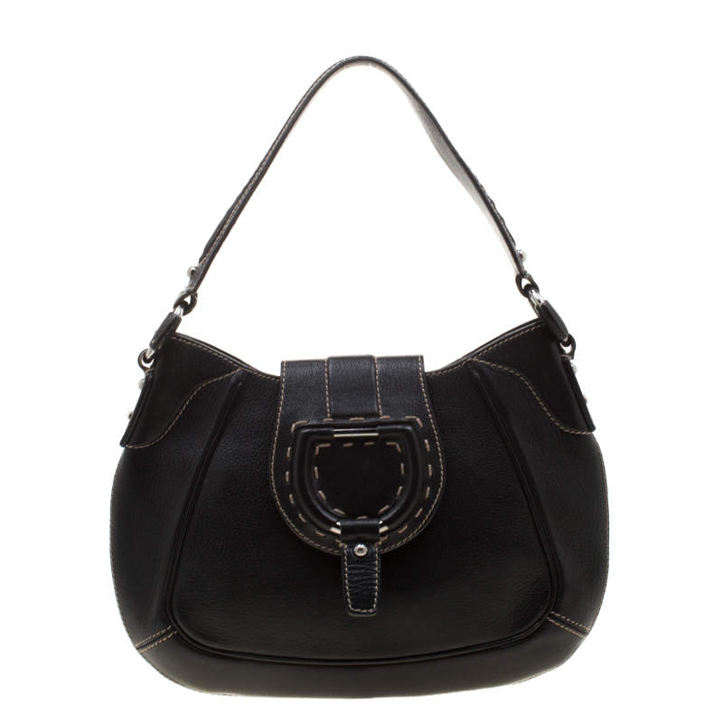 Pre Owned Dolce & Gabbana Black Leather Shoulder Bag