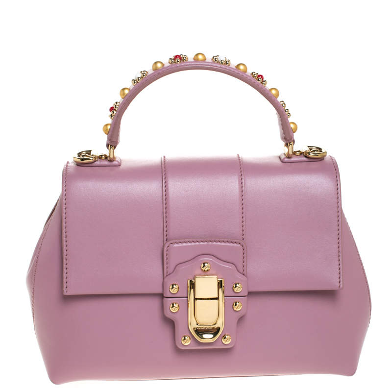 Dolce & Gabbana Pink Leather Small Lucia Top Handle Bag Dolce & Gabbana ...