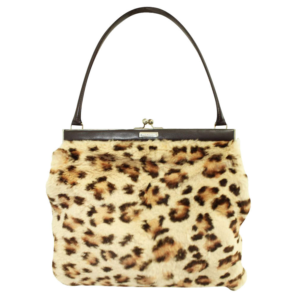 animal print fur bag