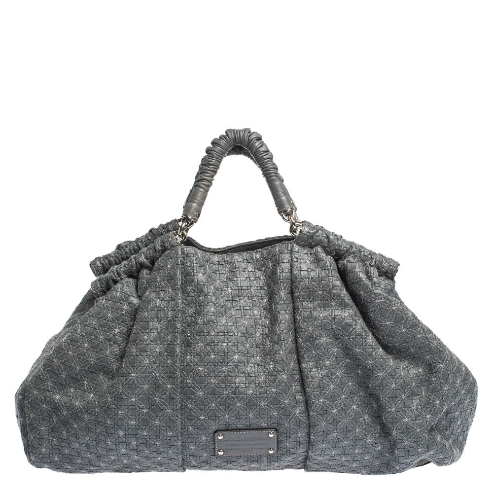 Pre Owned Dolce & Gabbana Grey Leather Miss Lexington Tote