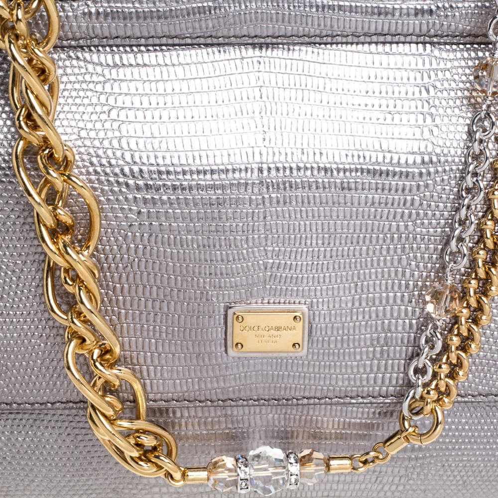 Dolce & Gabbana Small Lizard Embossed Sicily Bag w/ Strap – Oliver Jewellery