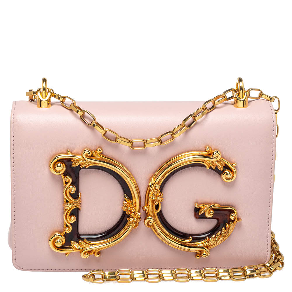 Dolce & Gabbana Pink Leather DG Girls Shoulder Bag