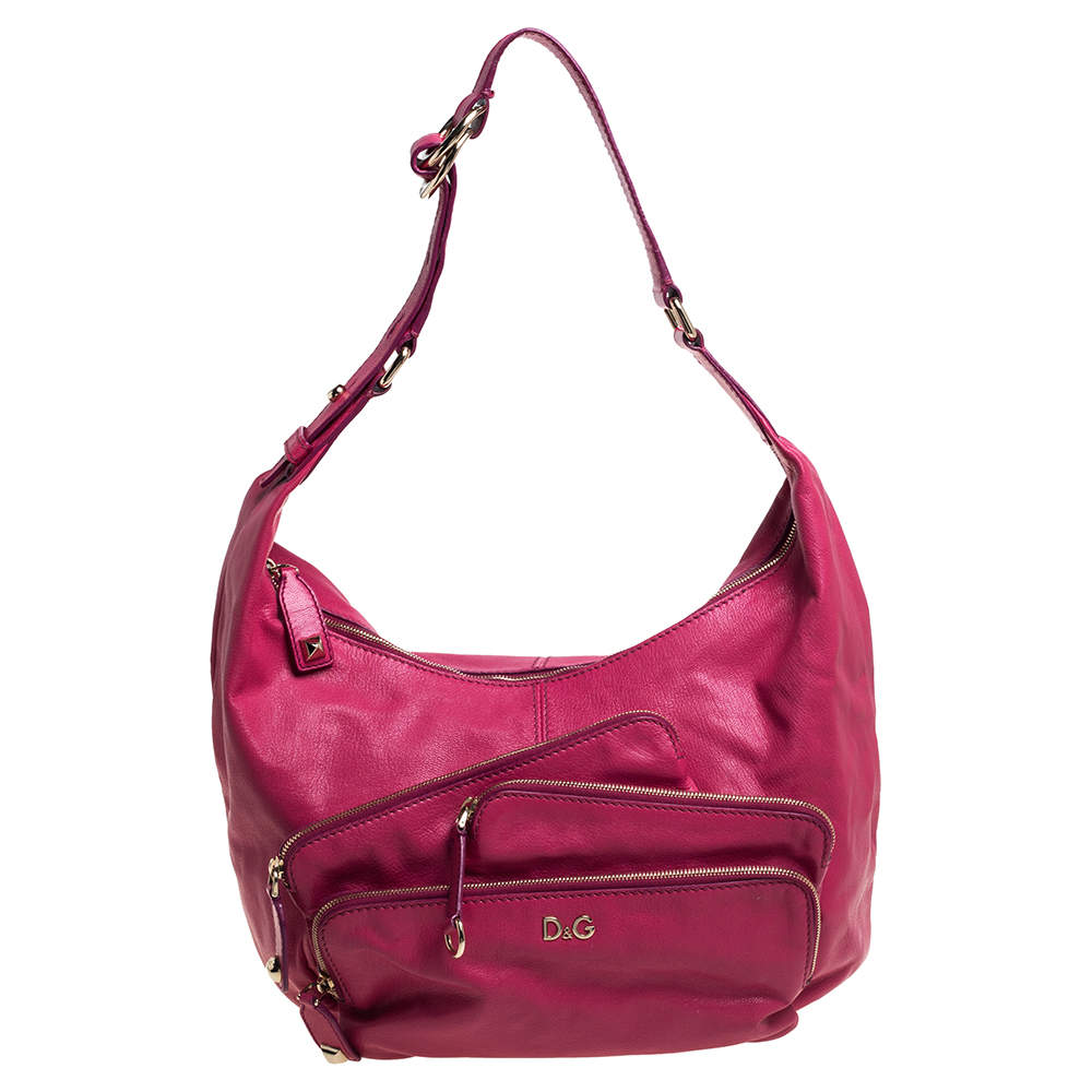 Dolce & Gabbana Pink Leather Mindy Hobo Bag